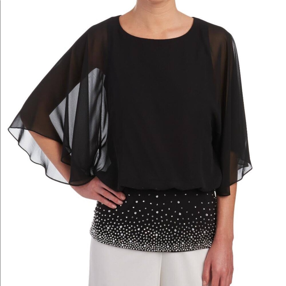 Elegant sheer and beaded top